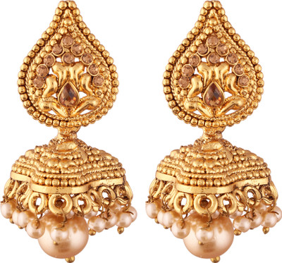 I Jewels Traditional Gold Plated Jhumki Earrings for Women Alloy Jhumki Earring