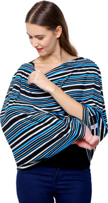 feather hug 360° Nursing Cover Breastfeeding Cover Scarf - Baby Car Seat Canopy, Shopping Cart, Stroller, Carseat Covers For Girls & Boys - Best Multi -Use Infinity Stretchy Shawl, Perfect Baby Shower Gift Feeding Cloak(Blue Black)