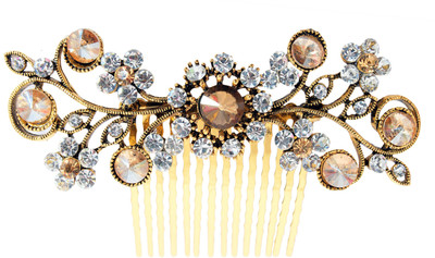 

Vogue Hair Accessories New Antique Gold Plated Exclusive Collection Wedding Party Fancy Bridal Comb Hair Clip(Gold)