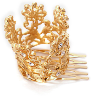 

Ayesha lil star kids Metallic Gold Diamante Studded Crown shaped Hair Pin Hair Pin(Gold)