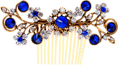 

Vogue Hair Accessories New Antique Gold Plated Exclusive Collection Wedding Party Fancy Bridal Comb Hair Clip(Pink)