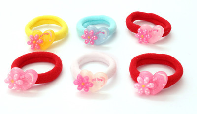 

Ayesha lil star kids Set of Multicolored Hair Rubber Bands with baby pink Heart and Flowers Rubber Band(Multicolor)