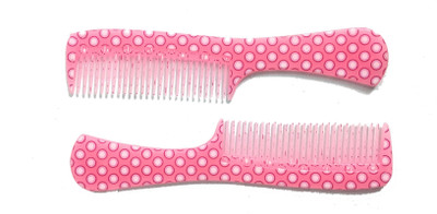 

A2Z Combs Polka Dots Pink Hair Comb Wide Teeth (Pack of 2) / Hair comb set / Hair comb for men / Hair Comb for Women / Combs with handle / Combs for men / Comb for Women