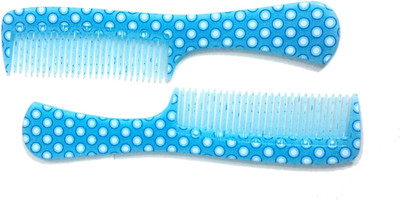 

A2Z Combs Polka Dots Blue Hair Comb Wide Teeth (Pack of 2) / Hair comb set / Hair comb for men / Hair Comb for Women / Combs with handle / Combs for men / Comb for Women