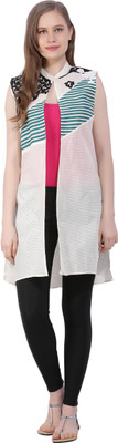 W Sleeveless Striped Women Jacket W Sleeveless Striped Women Jacket