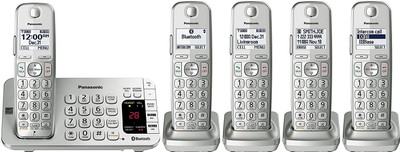 

Panasonic KX-TGE275 Cordless Landline Phone with Answering Machine(Silver)