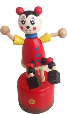 

Khadi Eco Basket Channapatna Wooden Press Base Push Up Joker(Multicolor)