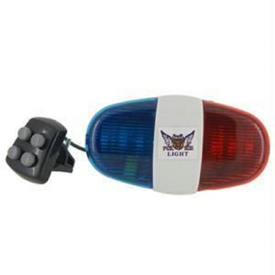 

RIDER'S CHOICE Police Style Cycle Light : 4 Sounds Trumpet Cycling Horn Red & Blue Flash Warning LED Rear Break Light(Red)