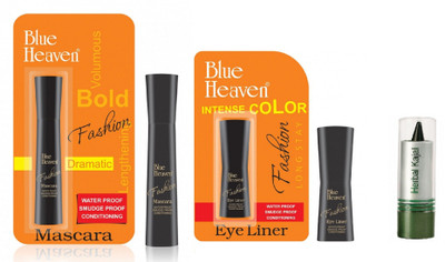 

Blue Heaven FASHION LINER,MASCARA WITH HERBAL KAJAL(Pack of 3)