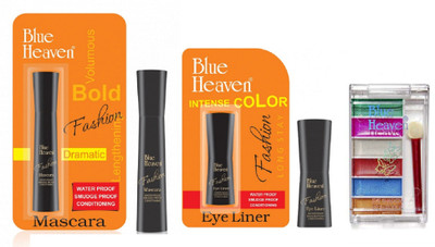 

Blue Heaven FASHION EYE LINER ,MASCARA WITH 6 IN 1 EYE SHADOW(Pack of 3)