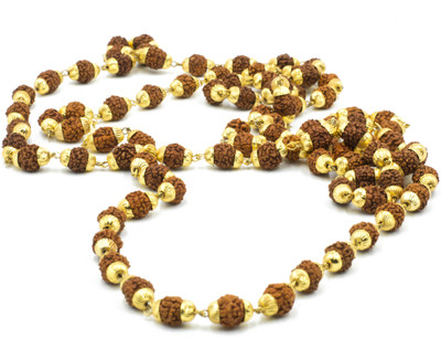 Three Shades Rudraksh Mala 24K Yellow Gold Plated Alloy Chain Gold-plated Plated Alloy Chain