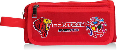 

Fantosy Pencil Pouch Print Art Plastic Pencil Box(Set of 1, Red)