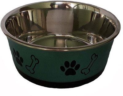 

Tradesk Dog Pet Bowl Green Pet Bowl Steel Pet Bowl(250 ml Green)