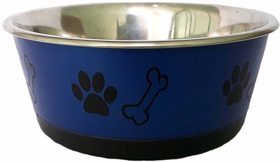 

Tradesk Dog bowl Blue Pet Bowl Steel Pet Bowl(250 ml Blue)
