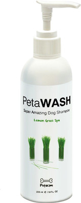 

Petacom PetaWash Lemongrass Spa Tearless Dog Shampoo 225ml Allergy Relief, Anti-dandruff, Anti-fungal, Anti-itching, Anti-microbial, Anti-parasitic, Conditioning, Flea and Tick, Hypoallergenic, Whitening and Color Enhancing Lemon Grass Spa Dog Shampoo(225