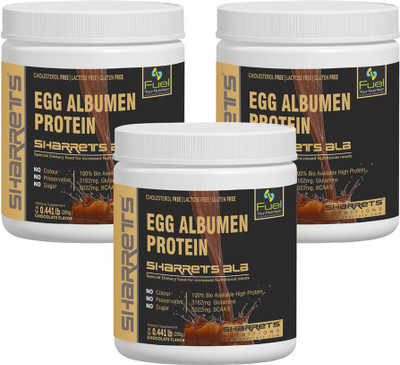 

SHARRETS NUTRITIONS NON GMO EGG WHITE (ALBUMEN) PROTEIN - CHOCO. FLAVOR 3 X 0.441lb [ Sports Supplements , Energy Drink Egg Protein(600 g, Chocolate)