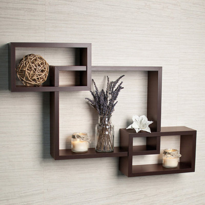 

Qesyas Wall mounted shelf set of 3 MDF Wall Shelf(Number of Shelves - 3, Brown)