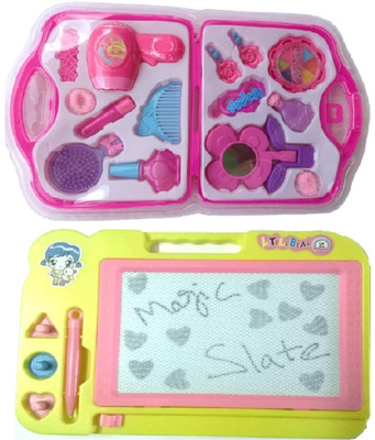 

New Pinch combo of fashion Beauty Set with drawing ,writing magic slate for kids(multicolor)