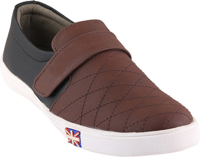 

Go India Store Slip On Sneakers For Men(Brown, Grey