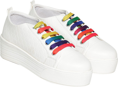 

TEN White Casual Shoes Sneakers For Women(White