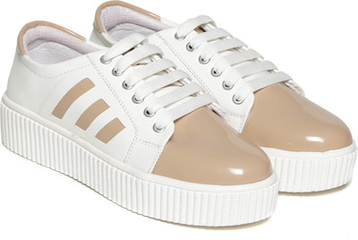 

TEN Beige Casual Shoes Sneakers For Women(Beige, White
