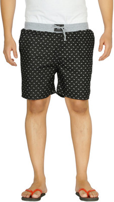 Yo Republic Printed Men's Denim Black Boxer Shorts available at flipkart for Rs.229