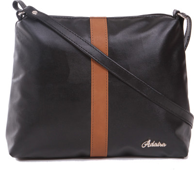 ADAIRA Girls Casual Black Leatherette Sling Bag