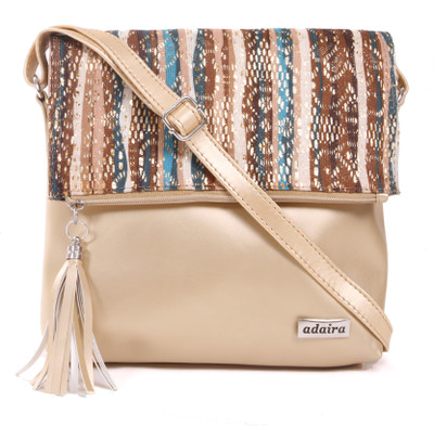 

ADAIRA Girls Casual Gold Leatherette Sling Bag