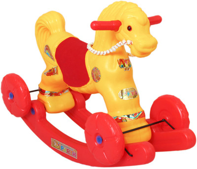 

corona greens Multi-Ride Yellow Rocking / Ridding Horse Toy (Yellow) Tricycle(Yellow)