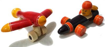 

Crafts India Handcrafted Wooden Bomber Plane and Race Car Combo(Multiple)