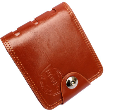 

bovi Men Brown Artificial Leather Wallet(11 Card Slots)