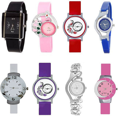 

Rage Enterprise New Fancy Stylish Gifts Set Of 8 MultiColor Combo Girls Watch - For Men & Women