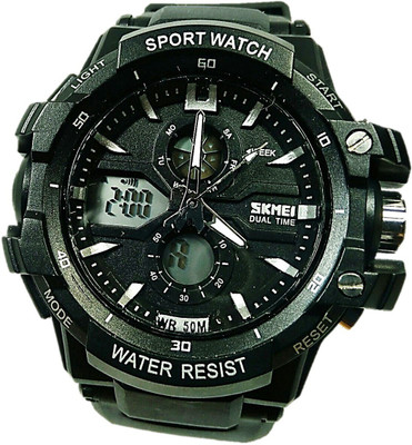ST GENTS GENTS ALL BLACK DIGITAL SPORTS DOUBLE TIME WATCH Watch - For Men