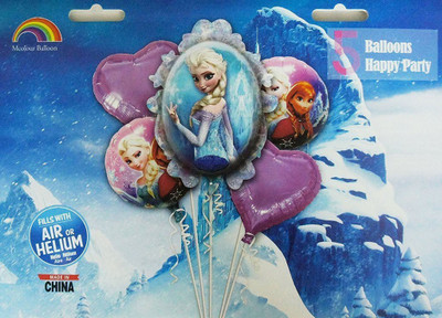 

Party Favors Solid Frozen_005 Balloon Bouquet(Blue, Pack of 5)