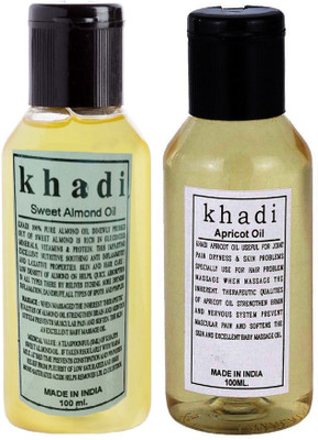 

Khadi Herbal Combo Oil: Sweet Almond, Apricot Oil (Pack of 2) 200 ML(200 ml)
