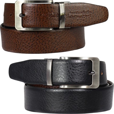 POLLSTAR Men Formal, Casual Brown, Black Genuine Leather Reversible Belt