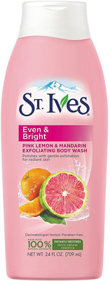 St. Ives Even & Bright Pink Lemon & Mandarin Exfoliating Body Wash - 709ml (24oz)(709 ml)