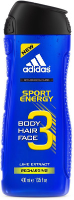 

ADIDAS Sport Energy Body, Hair & Face Shower Gel, Lime Extract Recharging - 400ml (13.5oz)(400 ml)