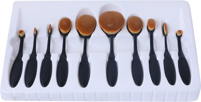 

AARIP Set of 10 Oval Makeup Brushes Set(Pack of 10)
