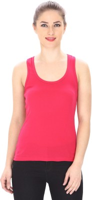 Trudam Casual Sleeveless Solid Women Pink Top