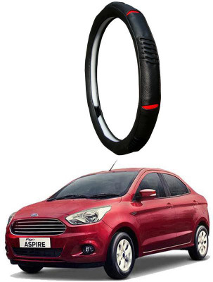 AUTO PEARL Steering Cover For Ford Aspire(Diamond Black Red, Leatherite)