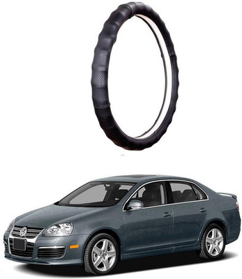 AUTO PEARL Steering Cover For Volkswagen Jetta(Gold Full Cola, Leatherite)