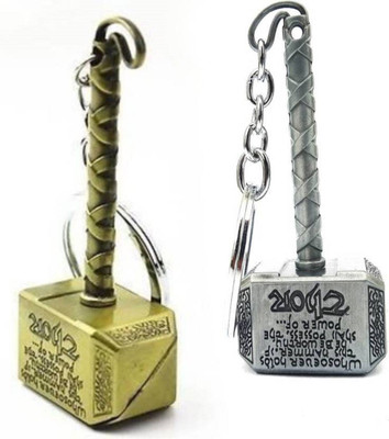 

Stuard Exclusive Silver And Golden Thor Hammer keychain Key Chain (Gold, Silver)s3 Key Chain(Multicolor)
