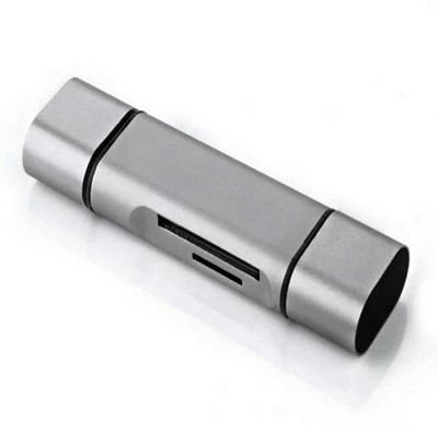 

Lionix 3 in 1 USB Type-C , Micro & USB 2.0 Memory Card_Reader & OTG for Android Mobile Phone Card Reader Card Reader(Silver)