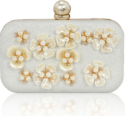 Kleio Party Silver Clutch Flipkart