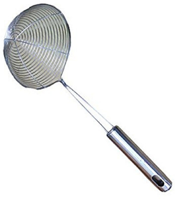 KUBER INDUSTRIES Deep Fry/Mesh Strainer/Jhara/Puri Strainer set of 1 Pcs (18 Cm) Code-STJ01 Code-STJ09 Strainer(Silver)