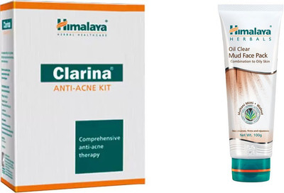 

Himalaya Clarina Anti Acne Kit, Oil Clear Mud Face Pack(Set of 2)