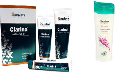 

Himalaya Clarina Anti Acne Kit, Anti Hair Fall Shampoo(Set of 2)