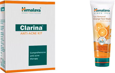 

Himalaya Clarina Anti Acne Kit, Tan Removal Orange Face Wash(Set of 2)