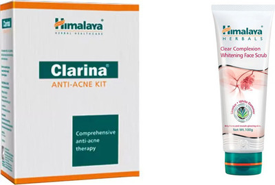 

Himalaya Clarina Anti Acne Kit, Clear Complexion Whitening Face Scrub(Set of 2)